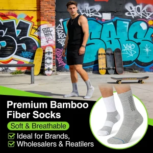 Bamboo Socks From China Factory Manufacturers Knit Cotton Bamboo Fiber Sock Sport Athletic Crew Bamboo Socks