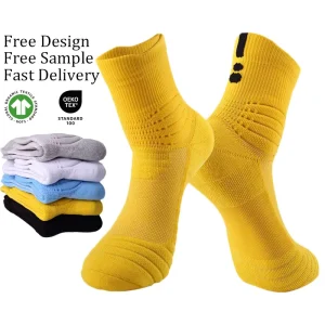 Basketball Ankle Sports Compression Cushion Socks With Logo Customize for Men and Women
