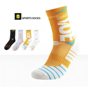Basketball Sports Socks for Men’s and Women’s Breathable All Season Towel Bottom Versatile Professional Running Letter Socks