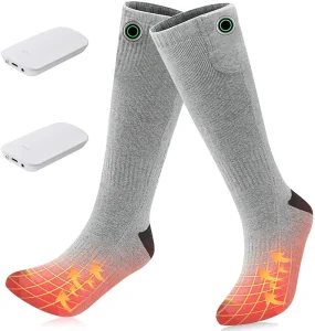 Battery Thermal Winter Electric 3.7V Rechargeable Washable Thick Knitted Breathable Anti Slip Eco Friendly Heated Socks