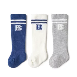 Best Quality 3 Pack Soft Cotton Kids Socks Toddlers Retro Over Knee High Socks Tights Leg New Born Baby Socks