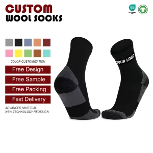 Best-Selling Merino Wool Crew Socks Men Thick Warm Winter Outdoor Sports Anti-Bacterial Knitted Snow Skiing