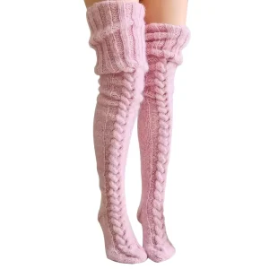 Best selling Winter Leg Warmers Thigh high Socks Over the knee Knitted Slouchy Women’s Socks