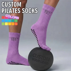 BiLu Women’s Non Slip Grip Yoga Socks Custom Pilates Socks with High Traction Bottom Anti Skid Studio Workout Socks