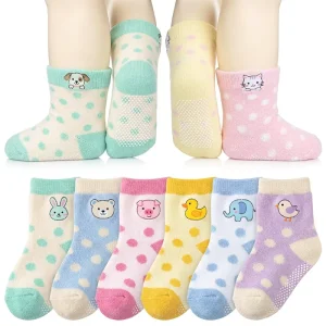 Bilu Custom Cute Anti Slip Kids Socks OEM ODM Big Kids Non Skid Socks Cute Pattern Cotton Grip Socks for Boys Girls Daily Wear