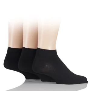 Black Mens Athletic Sport Cushioned Bamboo Ankle Socks