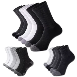 Black White Designer Custom logo Cotton Sports Socks Autumn Winter Crew Socks Men