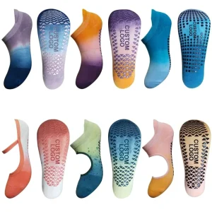 Blue Men’s Unisex Custom Logo Anti Slip Knitted Spring Sport Ballet Gym Yoga Pilates Ankle Socks Breathable