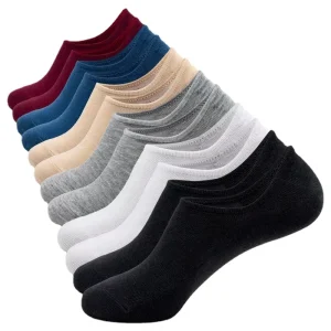 Boat Socks Low Cut Invisible Nonslip Socks Women Men No Show Solid Color Woven Knitted Thin Socks for Men’s Shoes