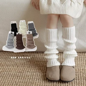 Boots Still Cotton Children’s Pile Socks Autumn Winter Breathable Solid Color Retro Knitted Shaoxing Warm Girl Baby Calf Cover