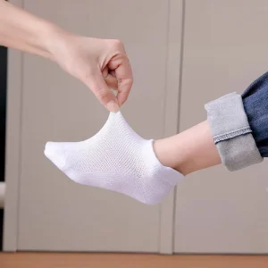 Boys Summer Mesh Socks Thin Breathable Cotton No Show Ankle Socks Solid Jacquard Low Cut