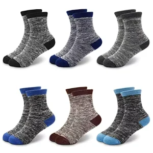 Boys’ Wool Thermal Crew Socks for Winter Comfort