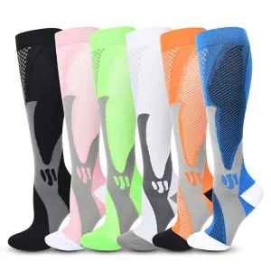 Breathable Autumn Knitted Long Knee High Running Sports Men Women Compression Socks