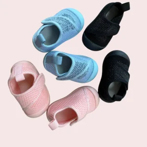 Breathable Baby Sock Shoes with Hook and Loop Fastener Soft Sole First Walkers Non slip Infant Toddler Shoes for Boys and Girls