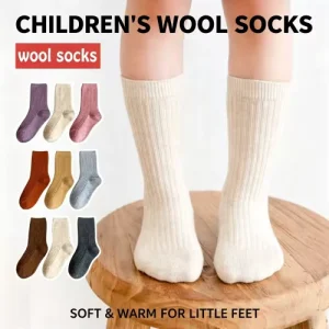 Breathable Children Multi Colour Socks Soft Wool Daily Wear Stretch Kids Socks Comfort Style Lightweight Durable