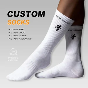 Breathable Comfortable Custom Logo Sports Socks Bamboo Organic Cotton Crew Custom Socks