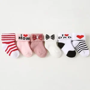 Breathable Cotton Baby Socks Anti Bacterial Anti Slip Cute Design Terry Inner Non Slip Grips for Learning Walkers Knitted