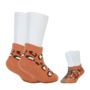 Breathable Cotton Children’s Ankle Sports Socks with Leopard Design Digital Printing Bottom Logo for Spring Season