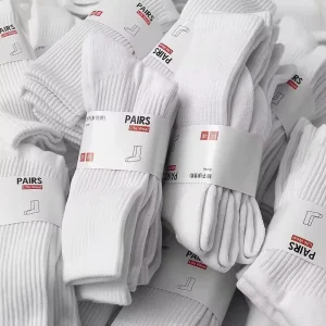 Breathable Cotton Crew Socks Multi Size Casual Plain White Black Grey Socks for Men Women