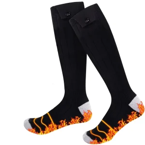 Breathable Crew Rechargeable Battery Knitted Socks Washable Heated Fishing Ice Casual Use Quality APP Remote Control Children