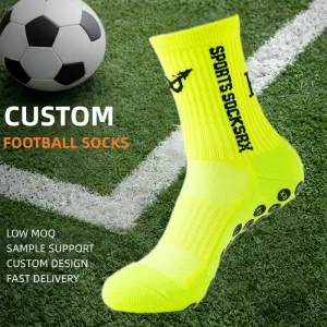 Breathable Durable Non Slip Crew Grip Soccer Socks for Sports Teams and Training Sessions
