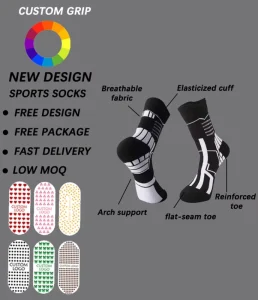 Breathable Eco Friendly Crew Sports Socks with Custom Logo Print for Youth Outdoor Hiking and Running Professional Use
