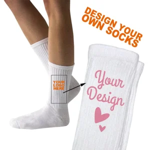 Breathable Knitted Sport Sock Custom Design Crew Gym Sock Custom Made Logo Athletic Sock