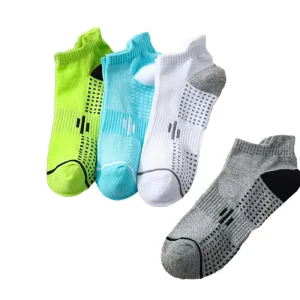 Breathable Knitted Sports Socks Women Cotton Crew Running Socks with Heel Tag