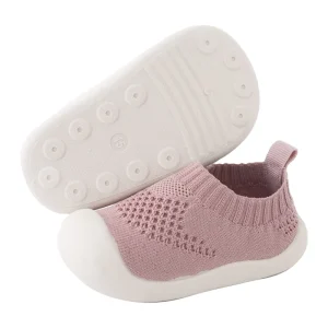 Breathable Lightweight Anti-Slip Slip-On Toddler Sock Shoes with Cotton Upper and Rubber Sole for Infants & Pre-Walkers