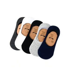 Breathable Men’s Invisible Socks 100% Cotton No Show Socks Anti Slip Heel Grip Low Cut Liner Socks for Daily Casual Wear