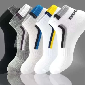 Breathable Men’s Short Tube Socks Cotton Basketball Running Ankle Sports Socks