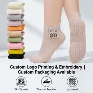 Breathable Mesh Anti Slip Yoga Socks with Heel Tab Macaron Candy Colors Women Non slip Cotton Pilates Socks for Indoor Fitness