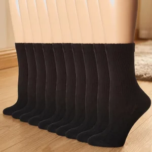 Breathable Mid-tube Men’s Socks Large Size Solid Color Business Cotton Socks
