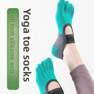 Breathable Non Slip Five Toe Cotton Yoga Socks Pilates Gym Fitness Women Custom All Season Grip Sport Socks