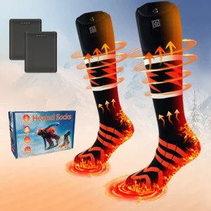 Breathable Rechargeable Heated Socks with USB Heating Thermal Warm Socks for Men Women Winter Outdoor Sports Use
