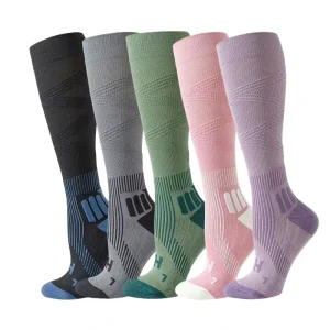Breathable Solid Color Crew Socks for Women