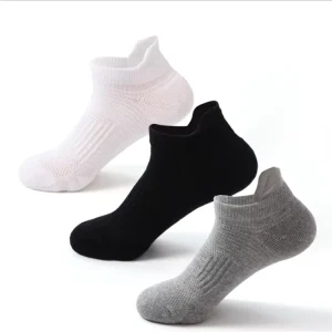 Breathable Solid Combed Cotton Low Cut Mens Trail Running Socks Sports