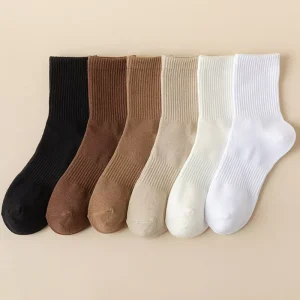 Breathable Sport Men’s Socks High Quality Men 100% Organic Cotton Crew Solid Color Socks