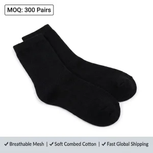 Breathable Summer Crew Socks Black White Unisex Kids School Spandex Polyester Blend