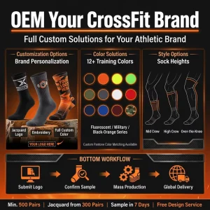 Breathable Sweat Absorbent Knitted Spandex Polyester Winter Sports Socks High Crew for Daily Workout Fitness Training Outdoor