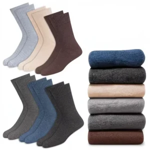 Breathable Thick Thermal Winter Socks for Men and Women 6 Pairs Sizes 39 42