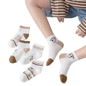 Bright Color Stripe Kid Cotton Socks Spring Autumn Kids Socks for Daily Wear