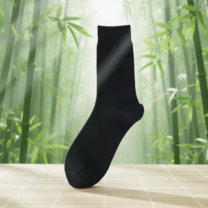 Bulk Custom Bamboo Dress Socks Crew Men’s Bamboo Socks with Own Logo Design Packaging
