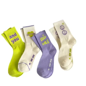 Bulk Custom Logo Women’s Knitted Cotton Crew Socks Rib Cuff Breathable Summer Daily Factory Direct