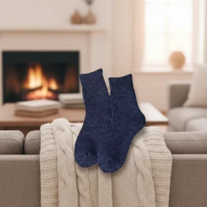 Bulk Custom Men Winter Thermal Standard Cotton Crew Casual Socks with Bottom Body Logo for Home Work Daily Warmth