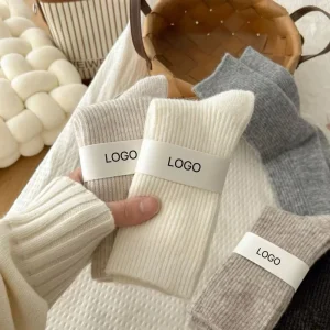 Bulk Custom Wool Socks Women Crew Winter Soft Warm Solid Premium Wool Socks