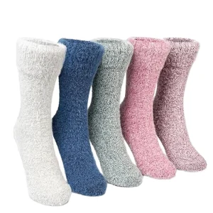 Bulk Plush Socks Ultra Soft Thermal Winter Socks for Women Men Non Slip Cozy House Socks in Solid Colors