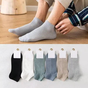 Bulk Summer Plain Casual Low Cut Short Mesh Socks Breathable Cotton Ankle Dress Socks for Men