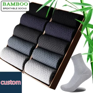 Bulk Sweat Absorbent Breathable No Smell Cotton Seamless Men’s Thick Ribbed 100% Bamboo Fiber Work Socks