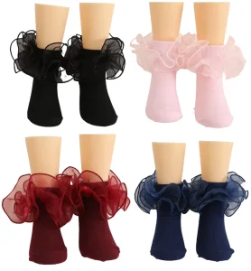 Bulk Wholesales Thin Lace Solid Color Lace Socks Children’s Socks Girl Girl Princess Wind Student Dance Socks